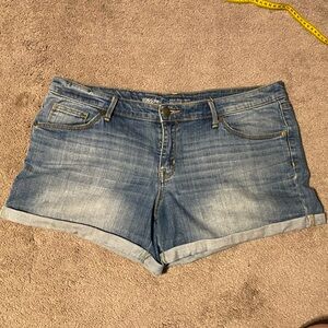 Mossimo Supply Co Shorts Women 14/32 Blue Denim Cuffed Power Stretch